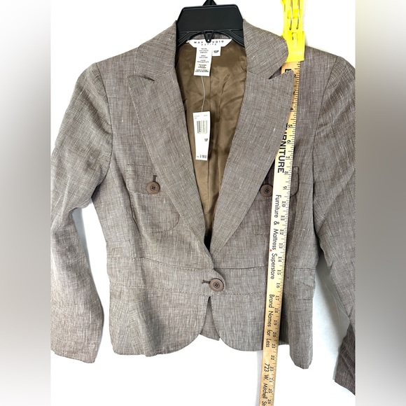 Maxx Studio Petite Women Size 10P Brown Peplum Blazer Jacket NWT MSRP 198 - Picture 5 of 8